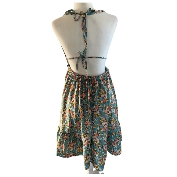 Floral Print Tied Backless Ruffle hemmed dress Sz small - Picture 6 of 6